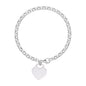 FELICITY - Belcher Bracelet with Heart Charm, Silver, 19cm