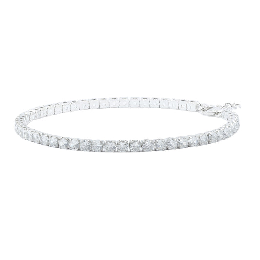 ELLIE - Tennis Bracelet, Silver, 2mm Round Cubic Zirconia