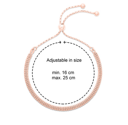 LOUISE - Popcorn adjustable bracelet in Rose Gold