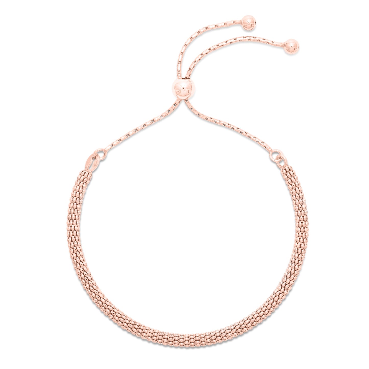 LOUISE - Popcorn adjustable bracelet in Rose Gold