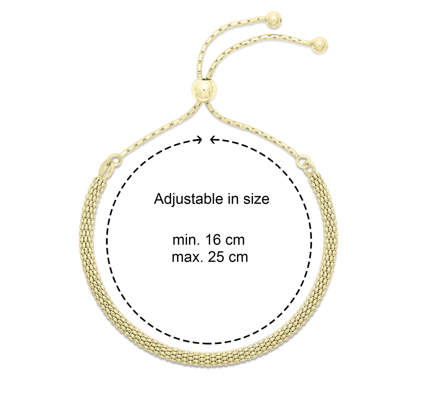 LOUISE - Popcorn adjustable bracelet in Gold