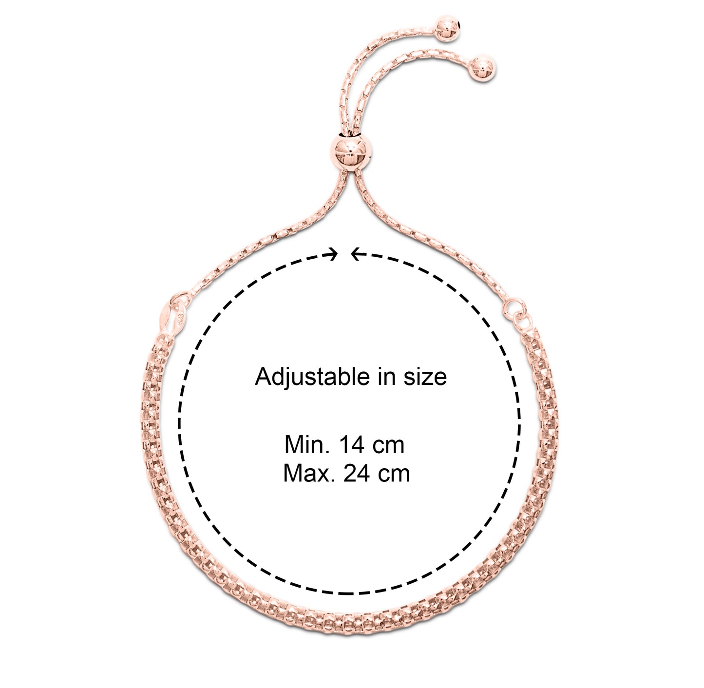 GRACE - Fancylink Adjustable Bracelet in Rose Gold